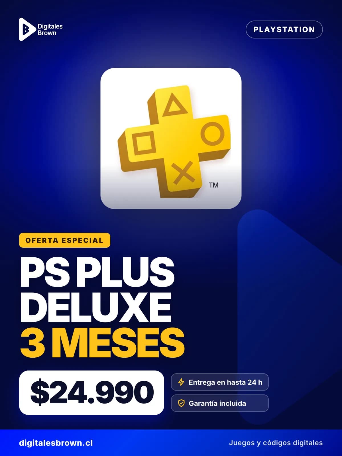PlayStation Plus Deluxe · 3 meses, $24.990